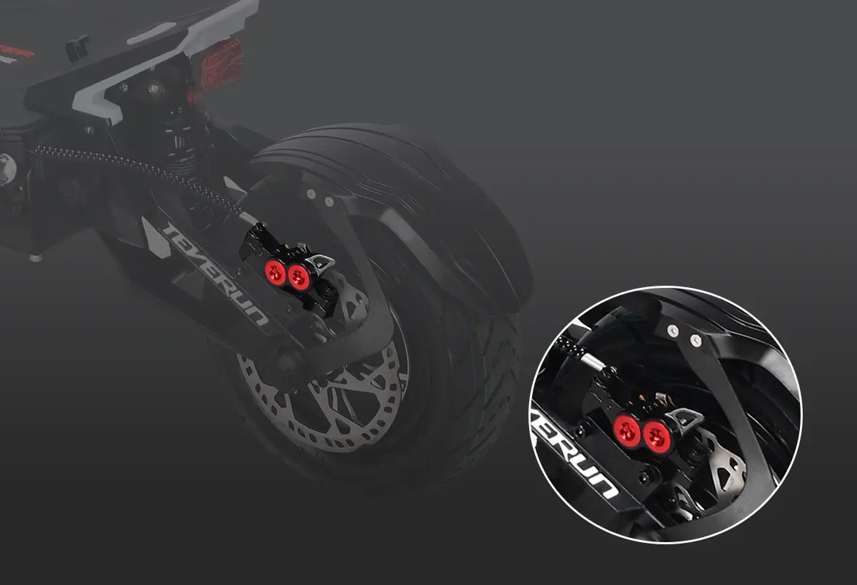 teverun luptător suprem ultra scuter electric detaliu produs 4 piston frână 01